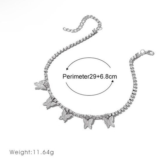Butterflies Rhinestones Anklets Foot Jewelry - Picture 3 of 3
